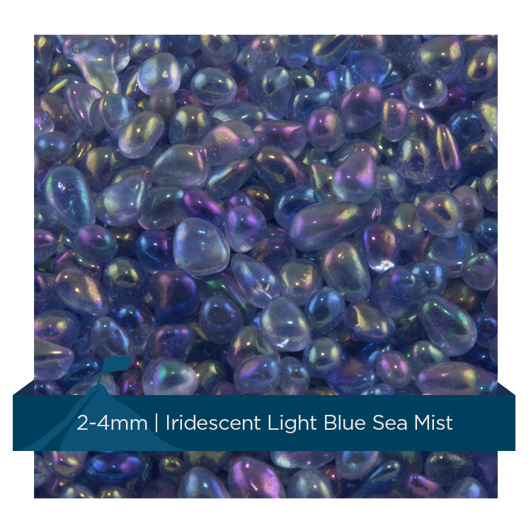 Versa Glass Iridescent Light Blue Sea Mist 2-4mm