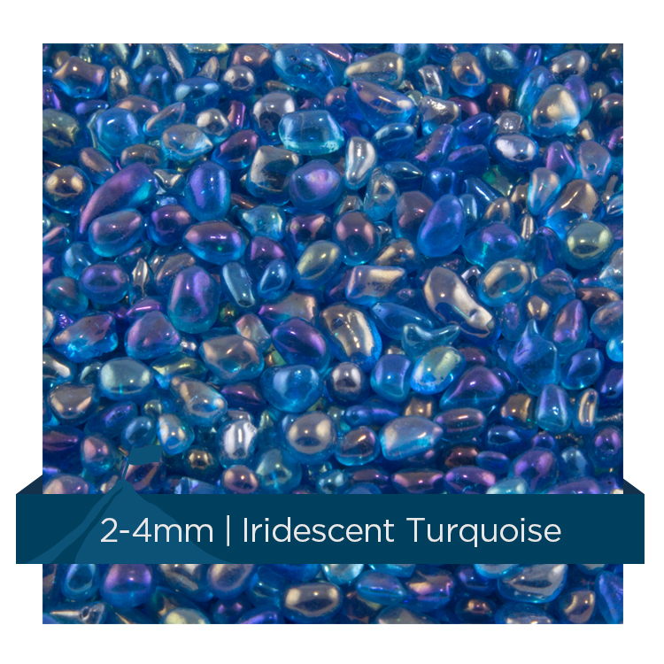 Versa Glass Iridescent Turquoise 2-4mm